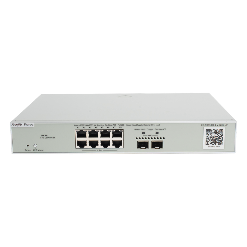 Switch Administrable de Capa 3 Multi-Gigabit Ruijie RG-NBS5300-8MG2XS-UP 10 puertos