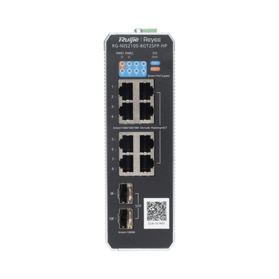 Switch Industrial PoE con gestión Ruijie RG-NIS2100-8GT2SFP-HP 1 puerto