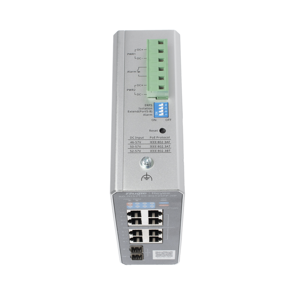 Switch Industrial PoE con gestión Ruijie RG-NIS2100-8GT2SFP-HP 1 puerto