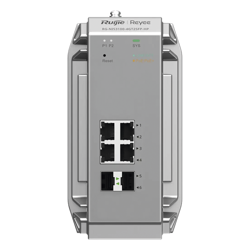 Switch de Verdadero Grado Industrial Especialmente Diseñado Ruijie RG-NIS3100-4GT2SFP-HP 6 puertos