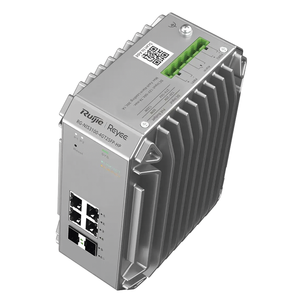 Switch de Verdadero Grado Industrial Especialmente Diseñado Ruijie RG-NIS3100-4GT2SFP-HP 6 puertos