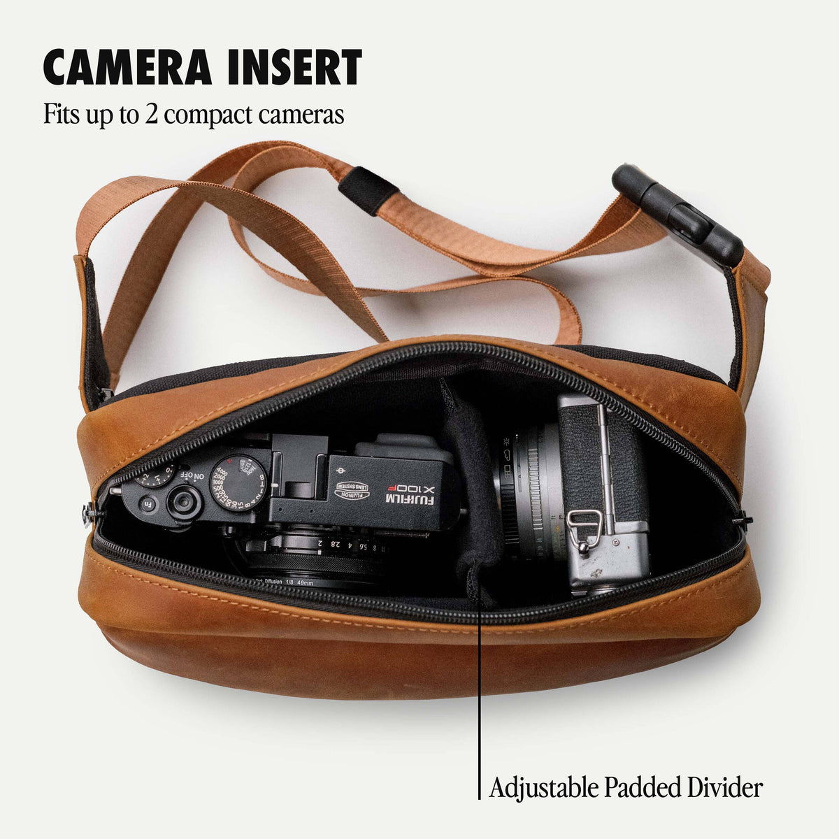Riñonera Evergreen Cases Legacy Sling (Cognac Beige, 2L) - vista trasera