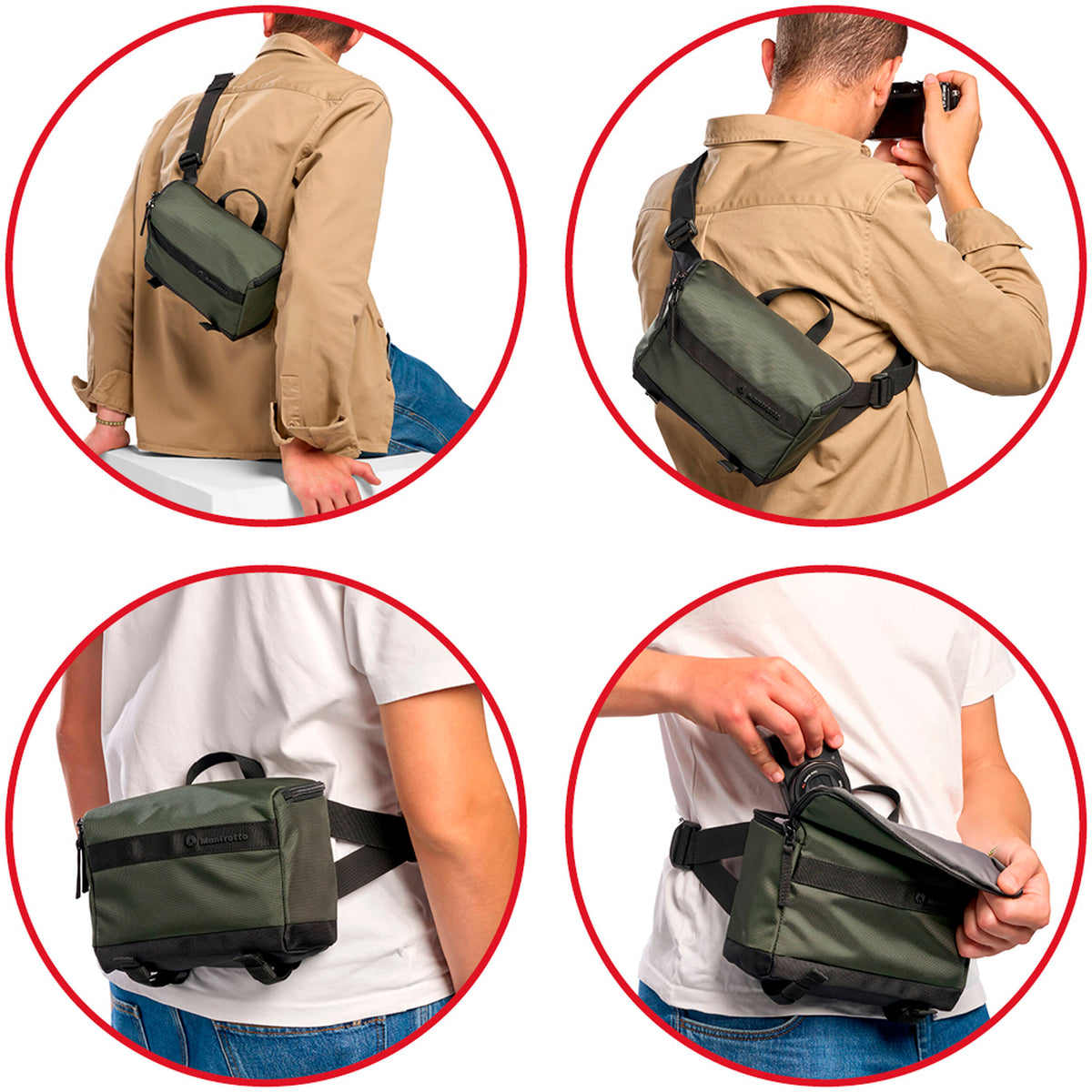 Riñonera Manfrotto 2L Street Waist Bag (Verde) - contenido de la caja