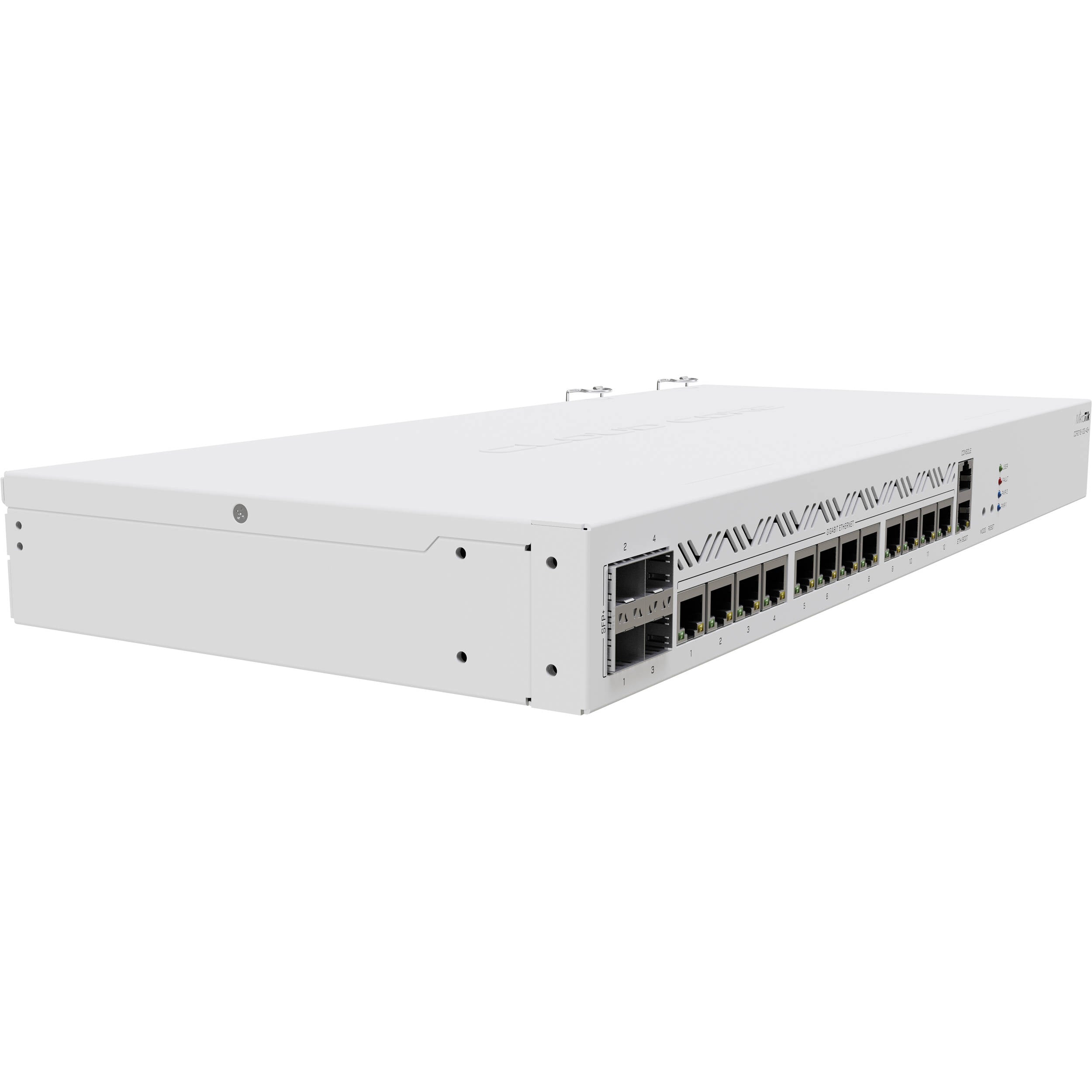 Router MikroTik CCR2116-12G-4S+ 12-Port Gigabit Managed Network Router - vista frontal