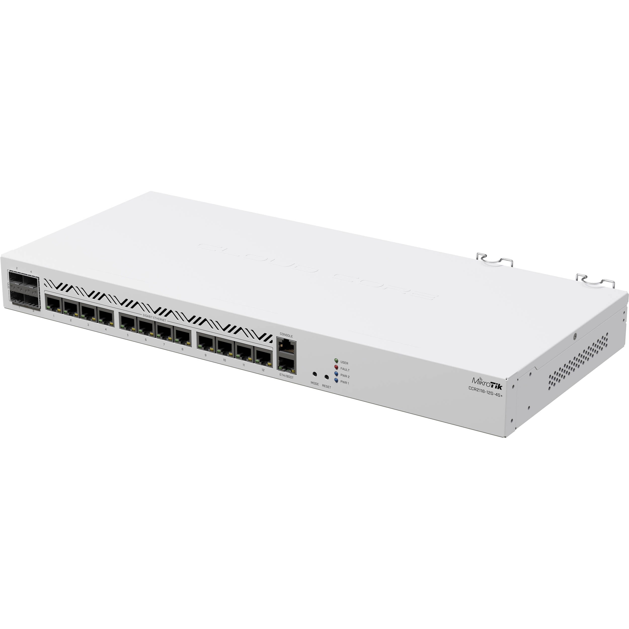 Router MikroTik CCR2116-12G-4S+ 12-Port Gigabit Managed Network Router - vista trasera