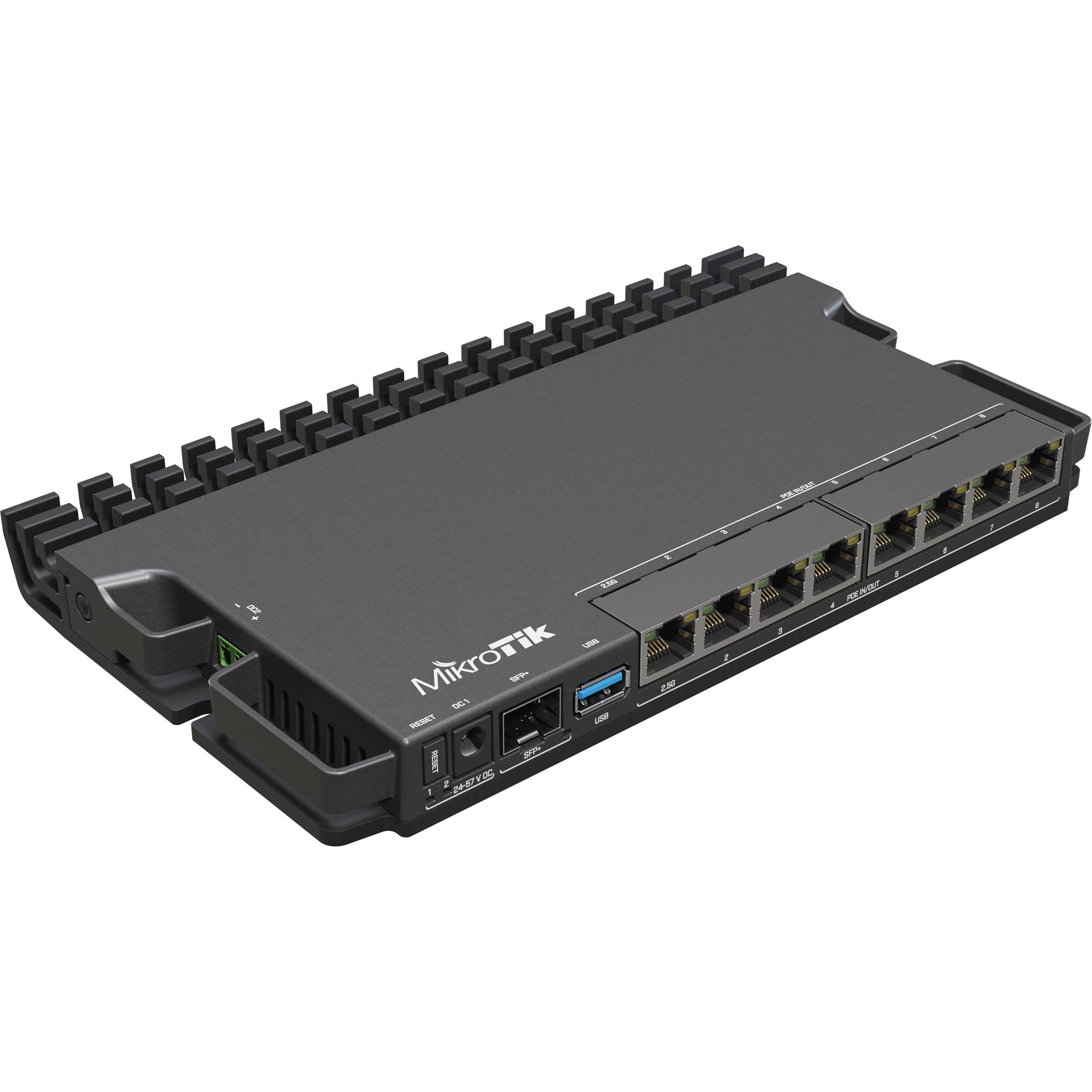 Router MikroTik RB5009UPr+S+IN 8-Port Multi-Gig PoE Router - vista frontal
