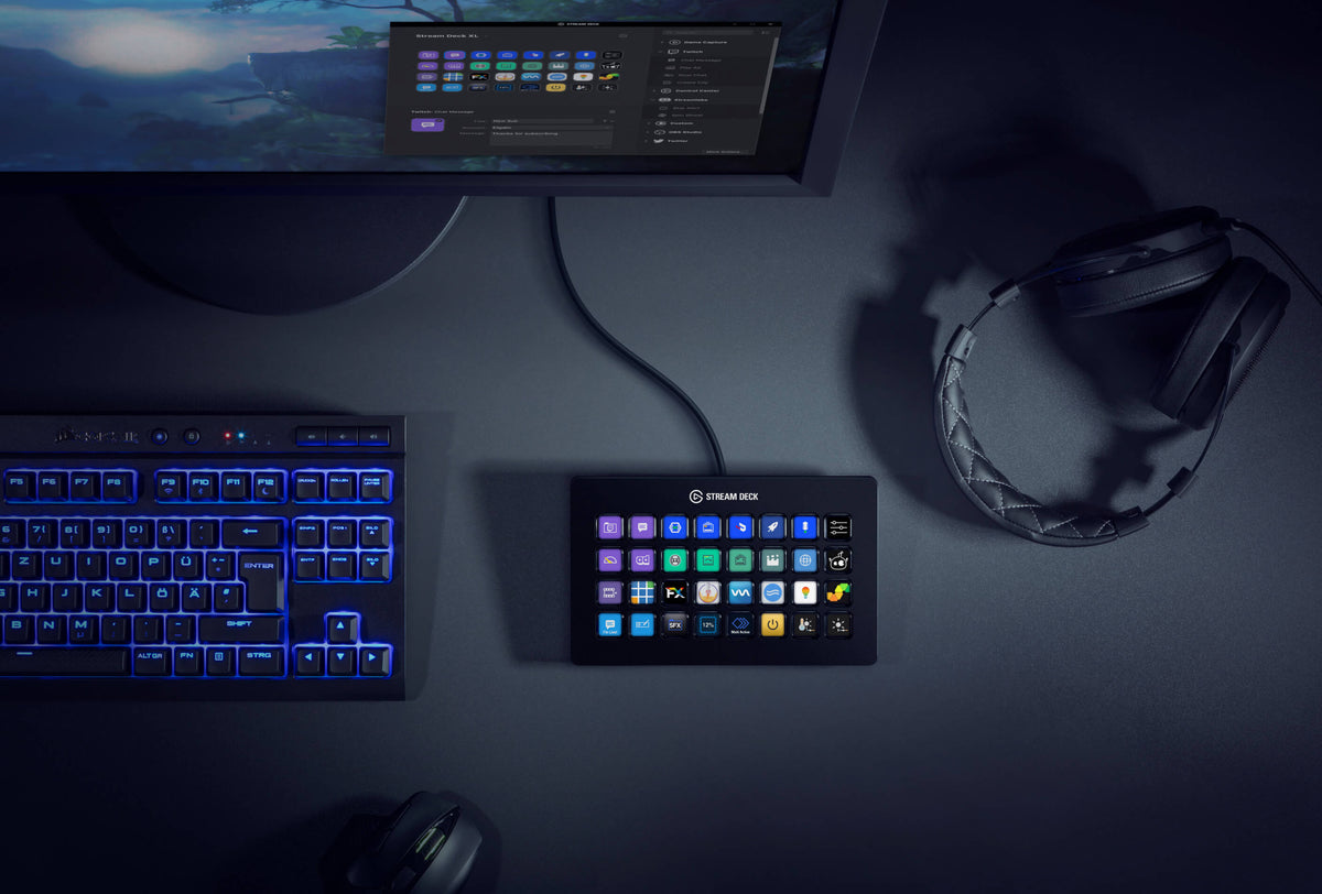 Stream Deck XL Elgato 32 Teclas LCD Personalizables - Controlador de Contenido Compatible Mac y PC - 10GAT9901
