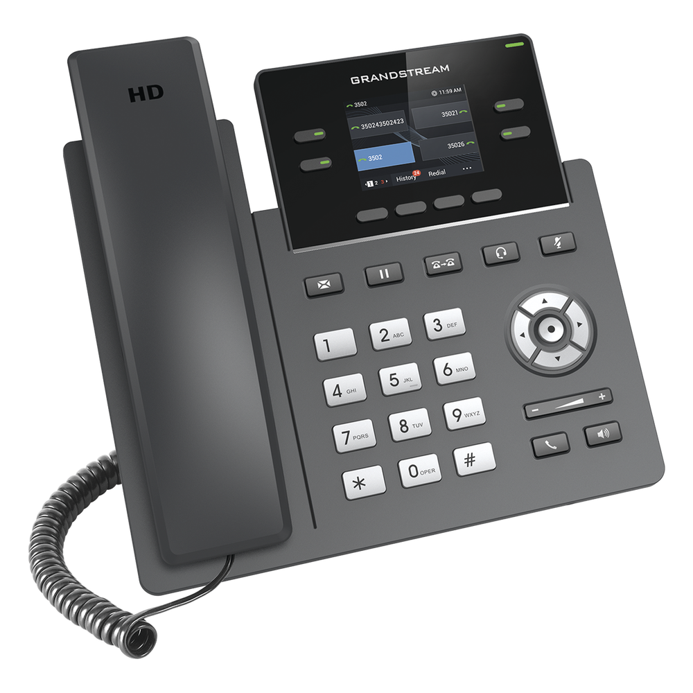 Teléfono IP Grandstream GRP-2612 4 Líneas SIP 2 Cuentas SIP 2.4"