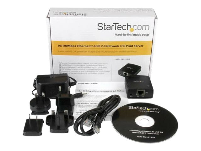 Servidor de Impresión StarTech.com StarTech 10/100Mbps Ethernet to USB 2.0 Network LPR Print Server - vista 3