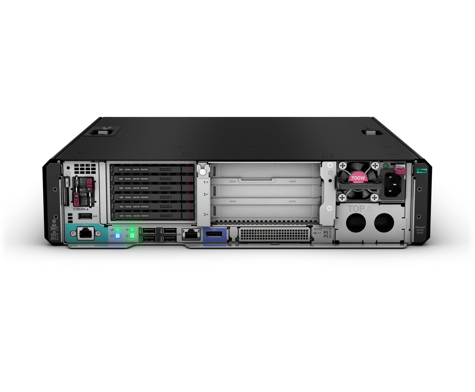 Servidor HPE ProLiant DL145 Gen11, AMD EPYC 8024P 8 Núcleos, 16GB DDR5, 480 GB, Rack 2U - vista 2
