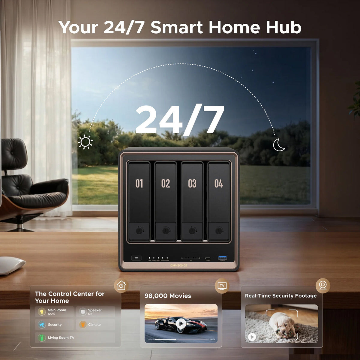 Servidor NAS UGreen DXP4800 GT - puertos y conexiones
