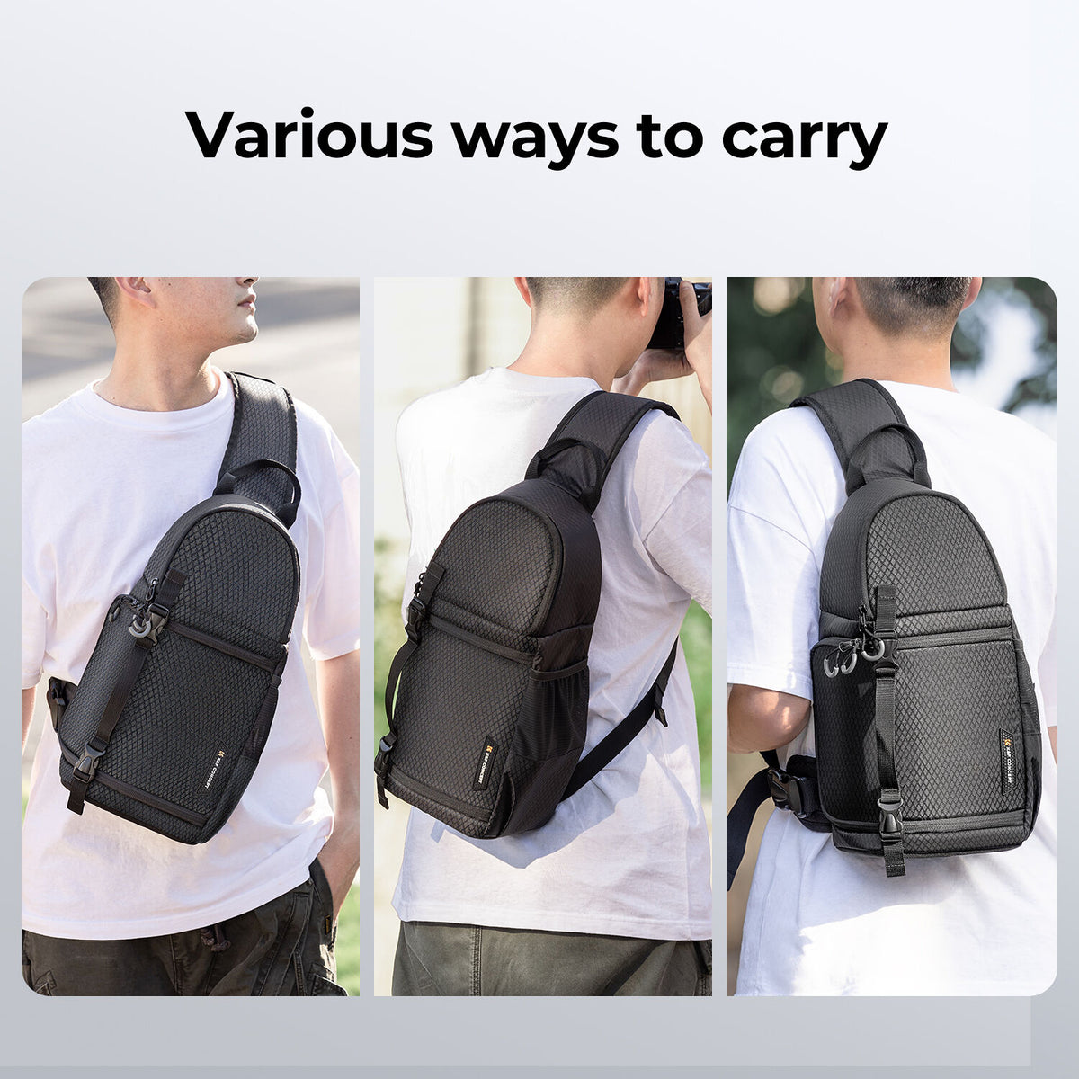 Sling K&F Concept (Negro, 10L) - vista trasera