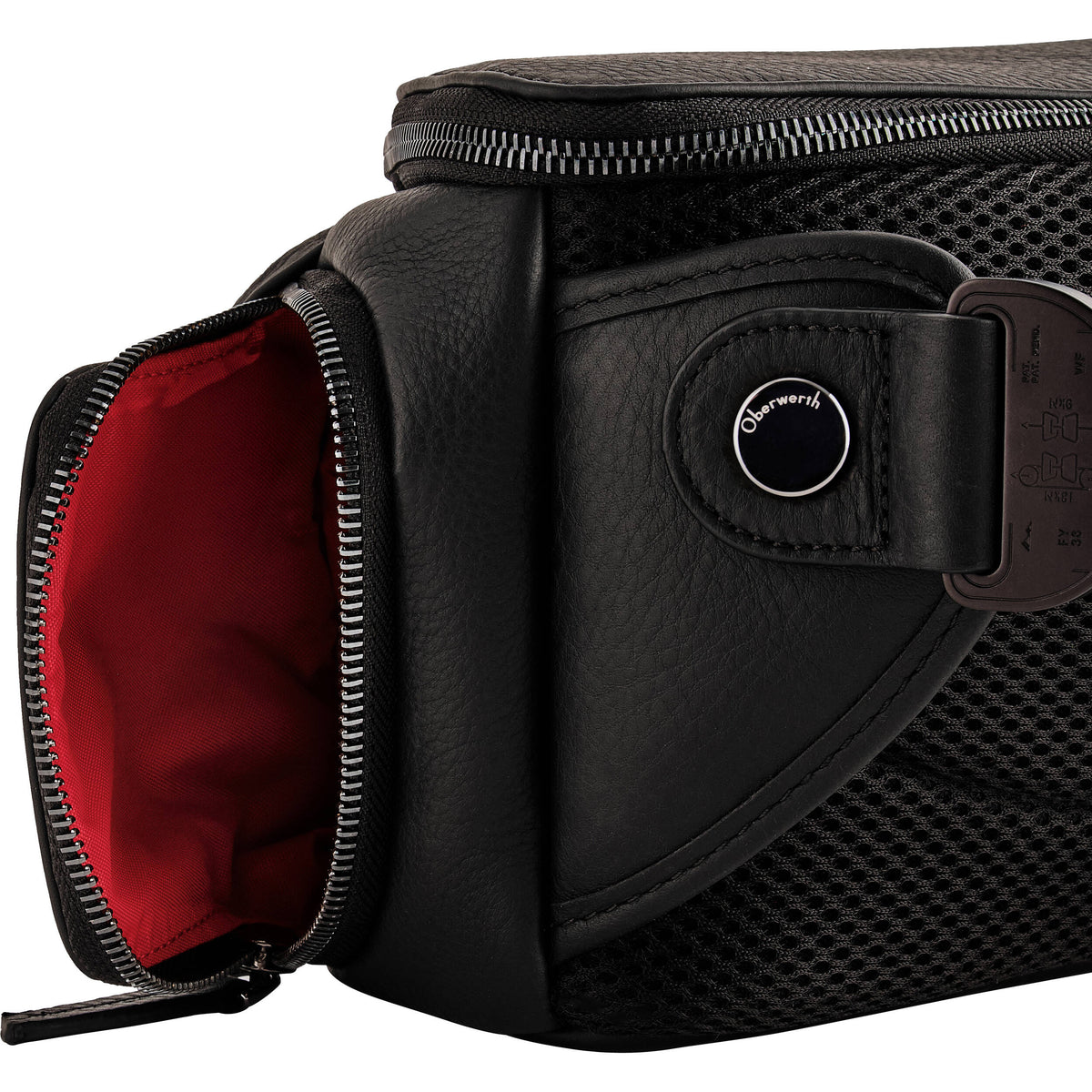 Sling Oberwerth Leather Photo (Negro con forro Rojo, Chico) - contenido de la caja