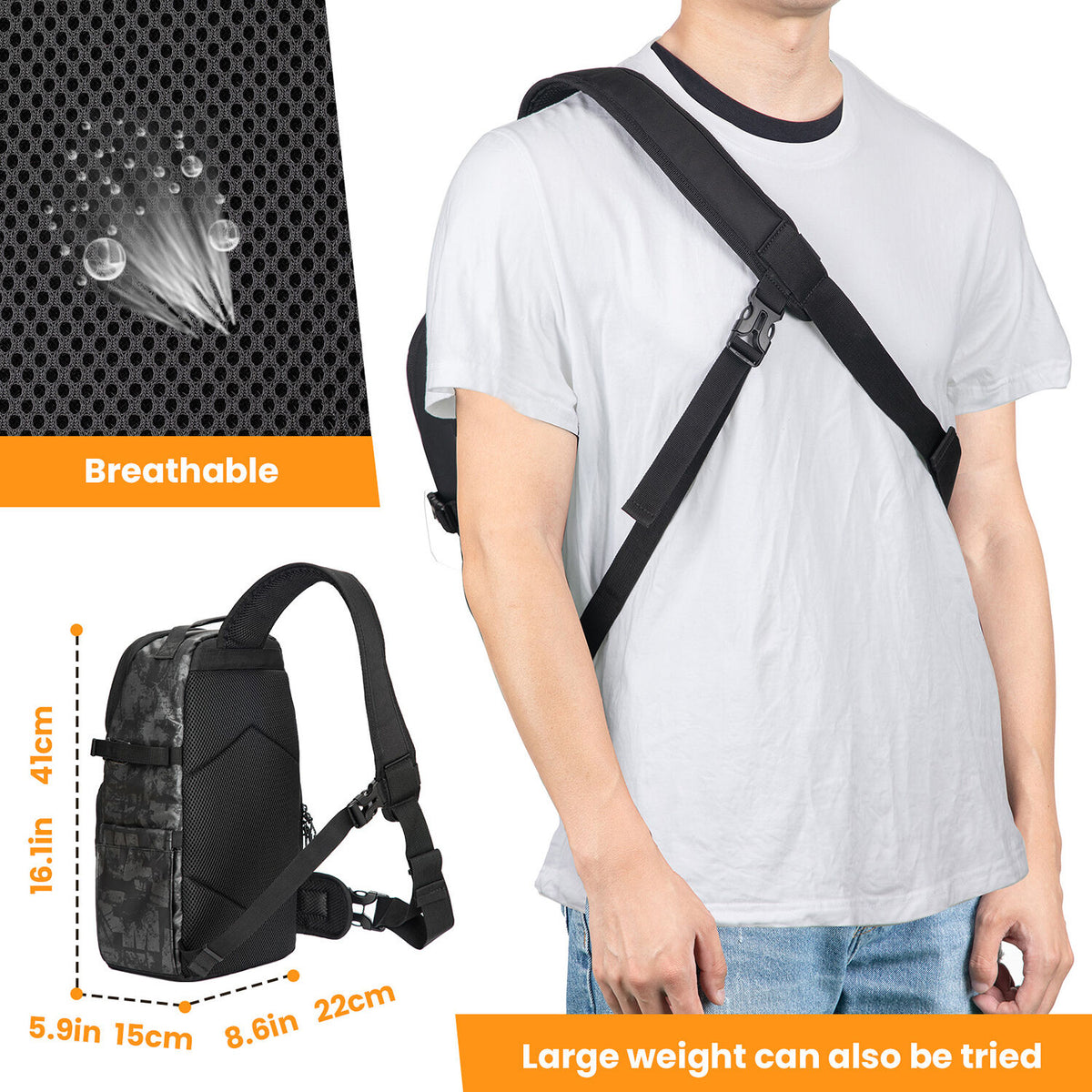 Sling TARION TR-S (Gris y Negro) - contenido de la caja