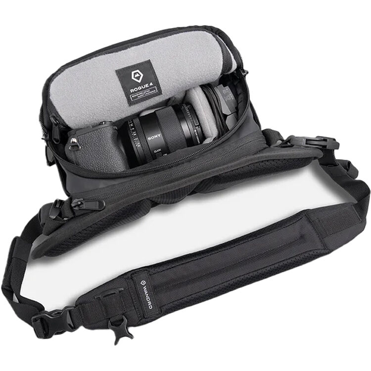 Sling WANDRD ROGUE V2 (Wasatch Verde, 4L) - puertos y conexiones