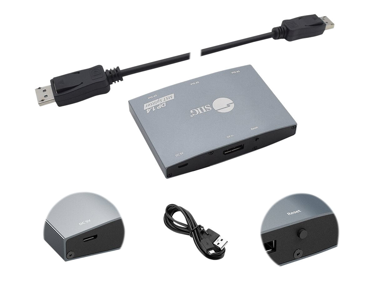 Sonido Profesional SIIG 1x3 DisplayPort 1.4 to DisplayPort MST Splitter - vista 4