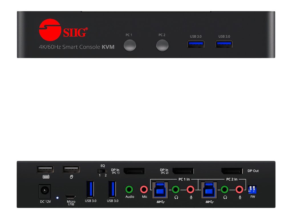Sonido Profesional SIIG 2 Port DisplayPort 1.2 KVM Switch - vista 2