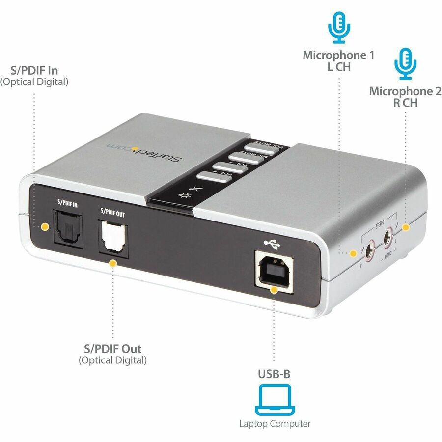 Sonido Profesional StarTech.com StarTech 7.1 USB Sound Card - vista 4