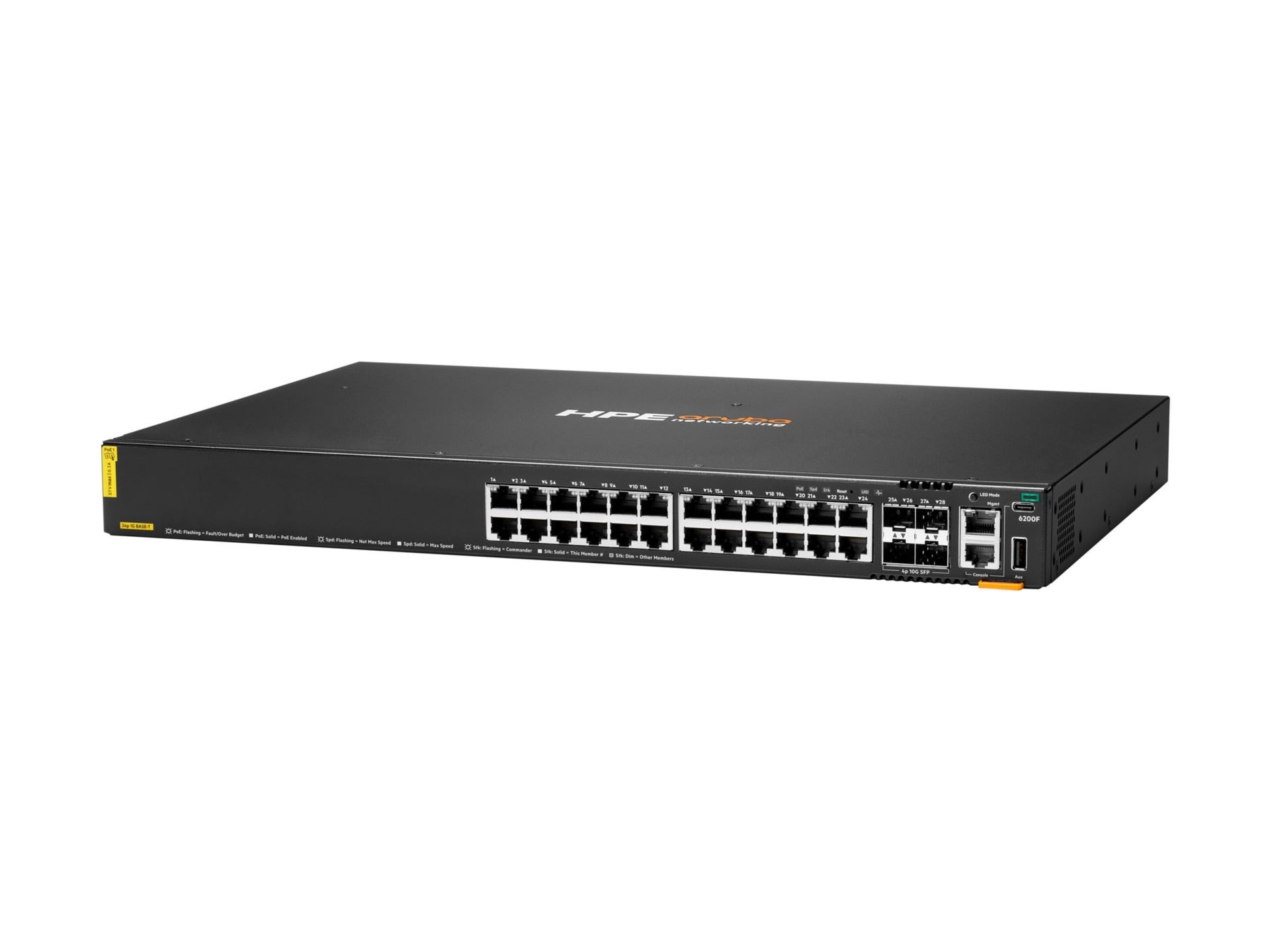 Switch de Red Aruba HPE Networking 6200F 24G Class4 PoE 4SFP+ 370W Switch - vista 1