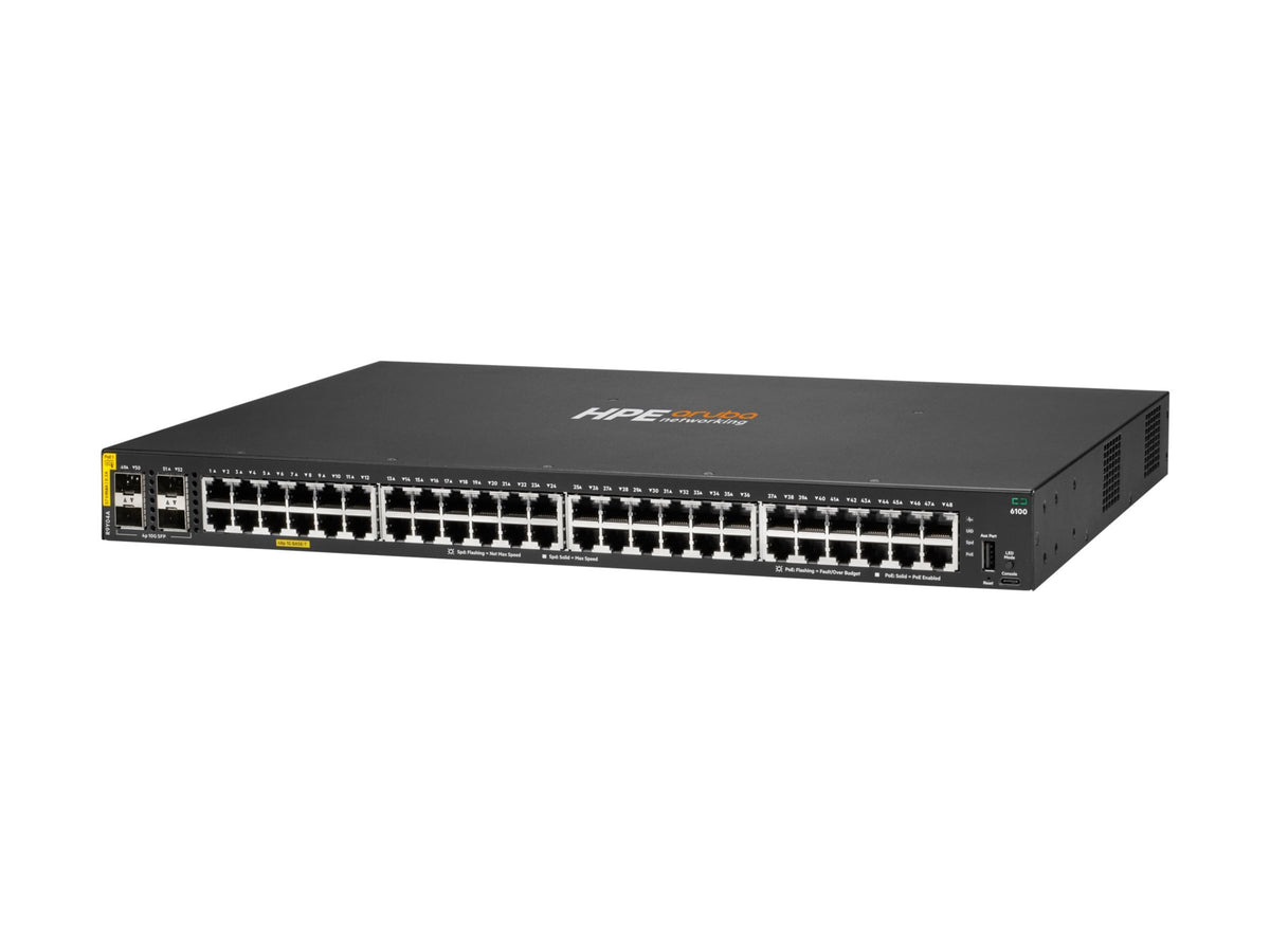 Switch de Red Aruba HPE Networking Networking CX 6100 48G Class4 PoE 4SFP+ 740W Switch - vista 1