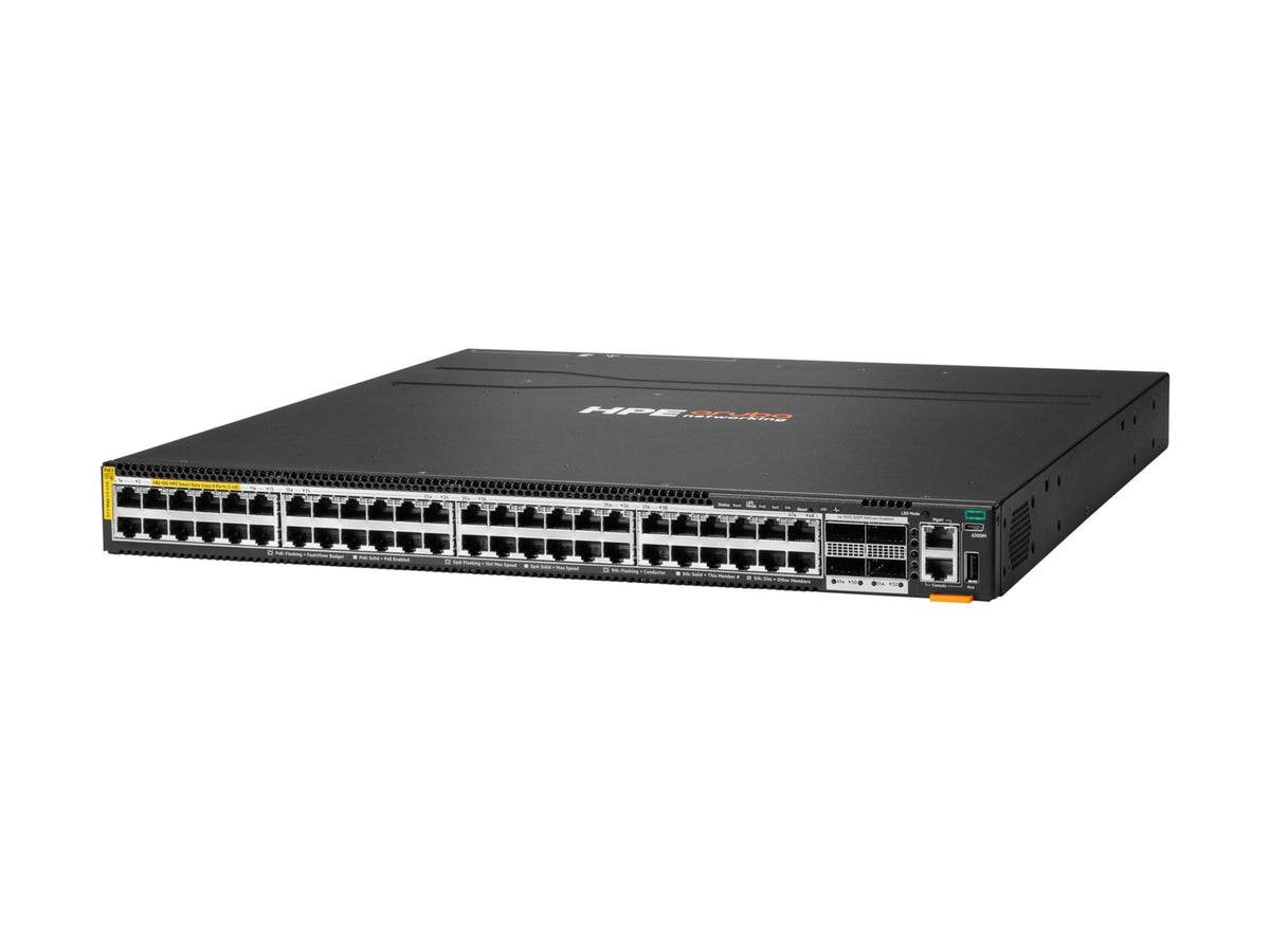 Switch de Red Aruba HPE Networking Networking CX 6300M 48p SR10 1G/2.5G/5G/10G PTP/AVB Class8 PoE 4p 100G MACs - vista 1