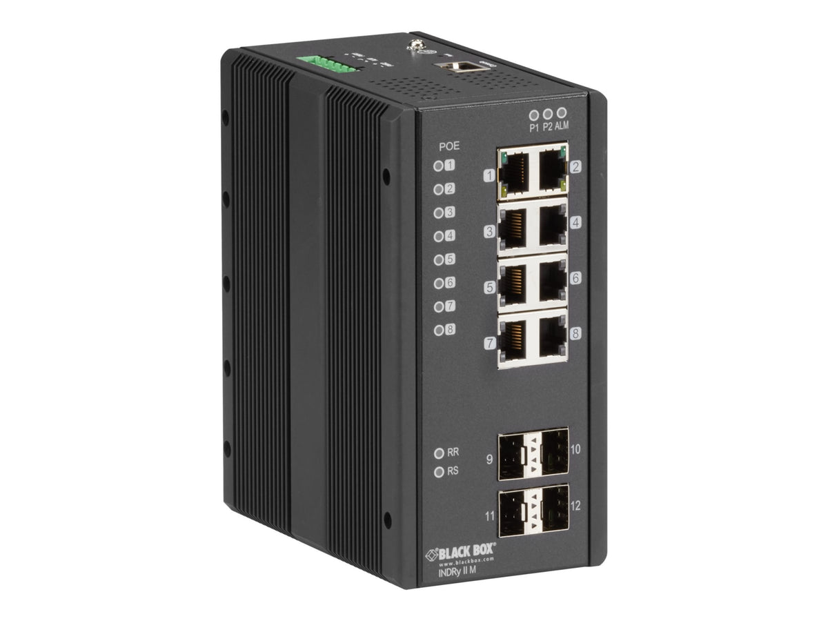 Switch de Red Black Box Industrial Managed Ethernet PoE+ Switch - vista 1