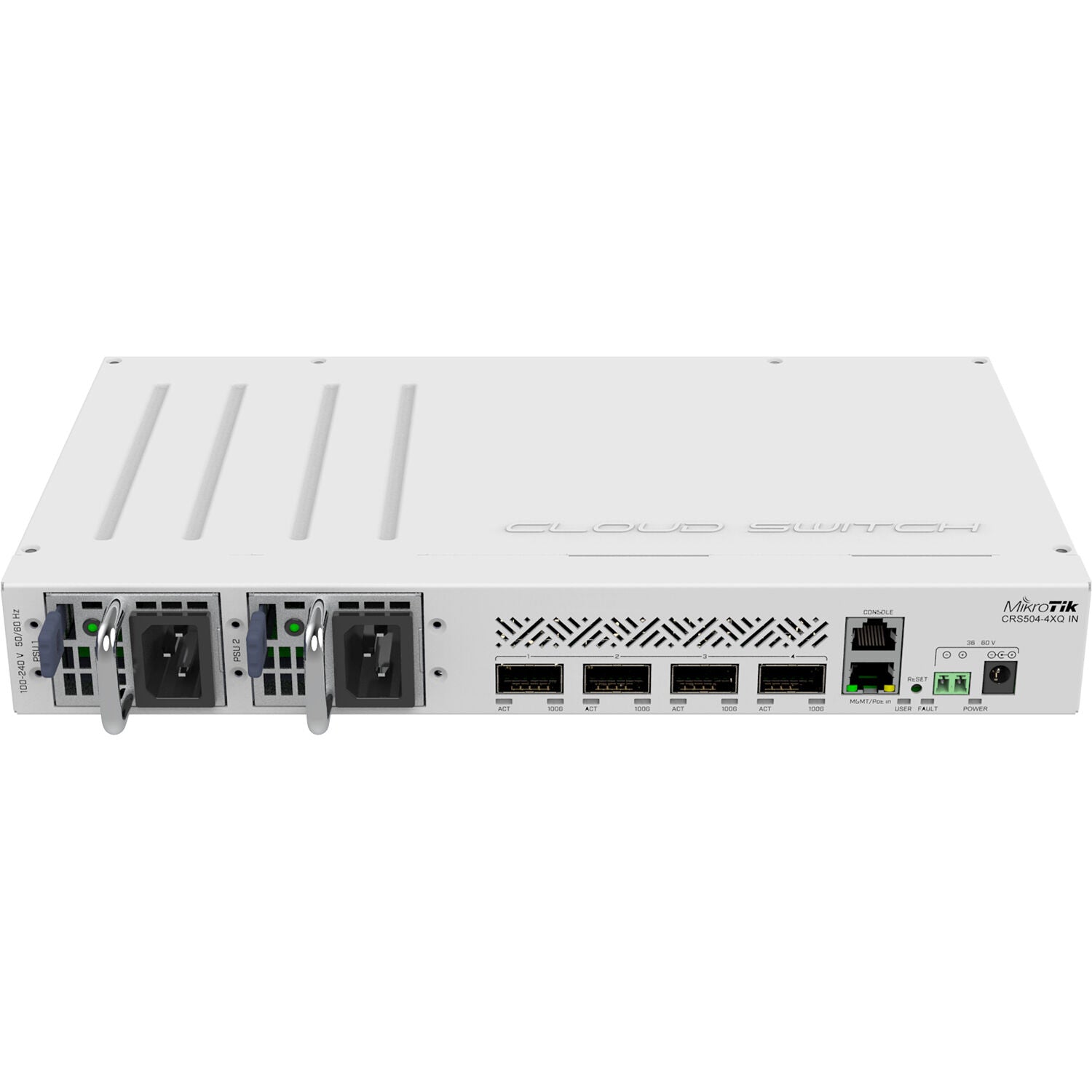 Switch de Red MikroTik CRS504-4XQ-IN 4-Port 100G QSFP28 Managed Network Switch - detalle