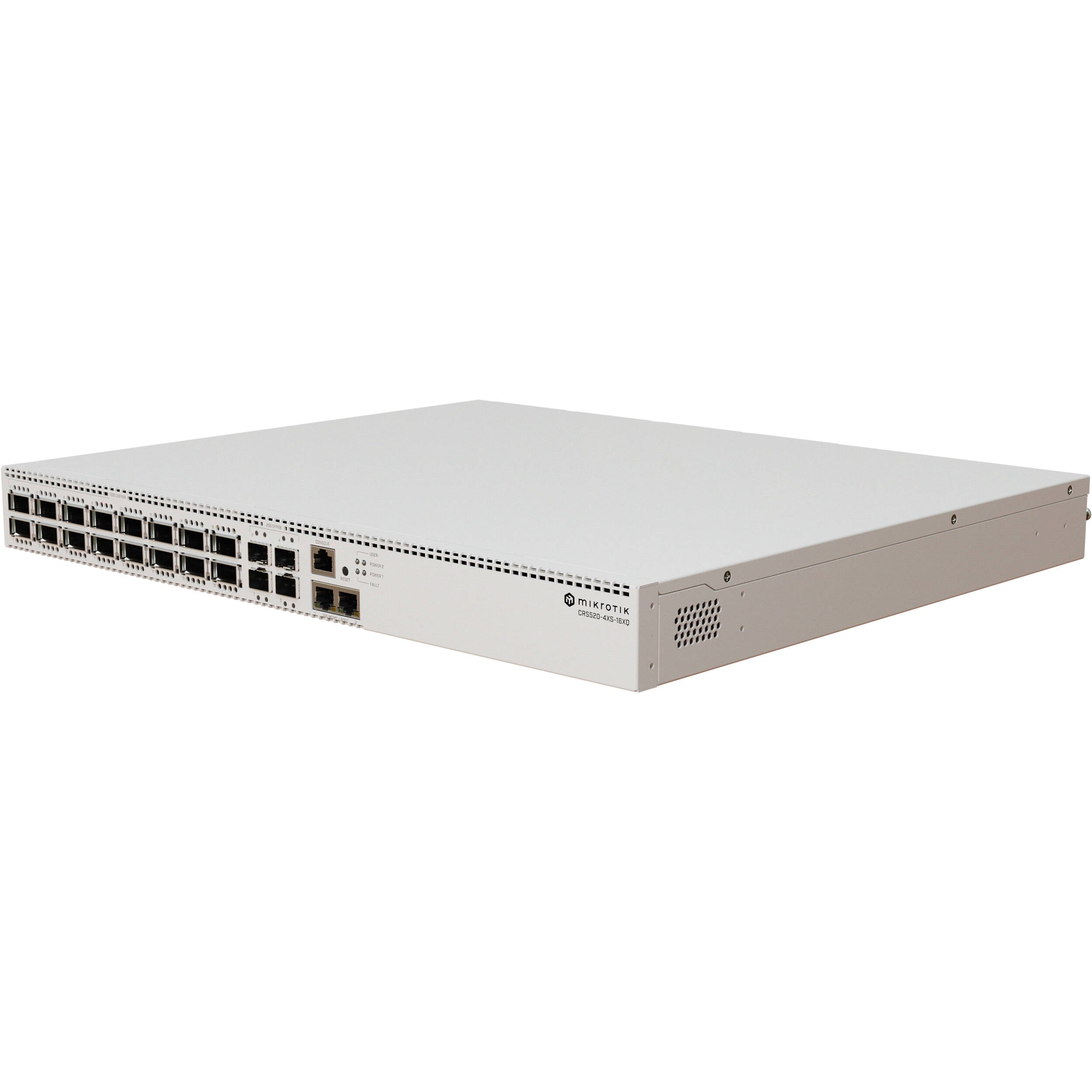 Switch de Red MikroTik CRS520-4XS-16XQ-RM 16-Port 100G QSFP28 / 4-Port 10G SFP28 Managed Network Switch - vista frontal