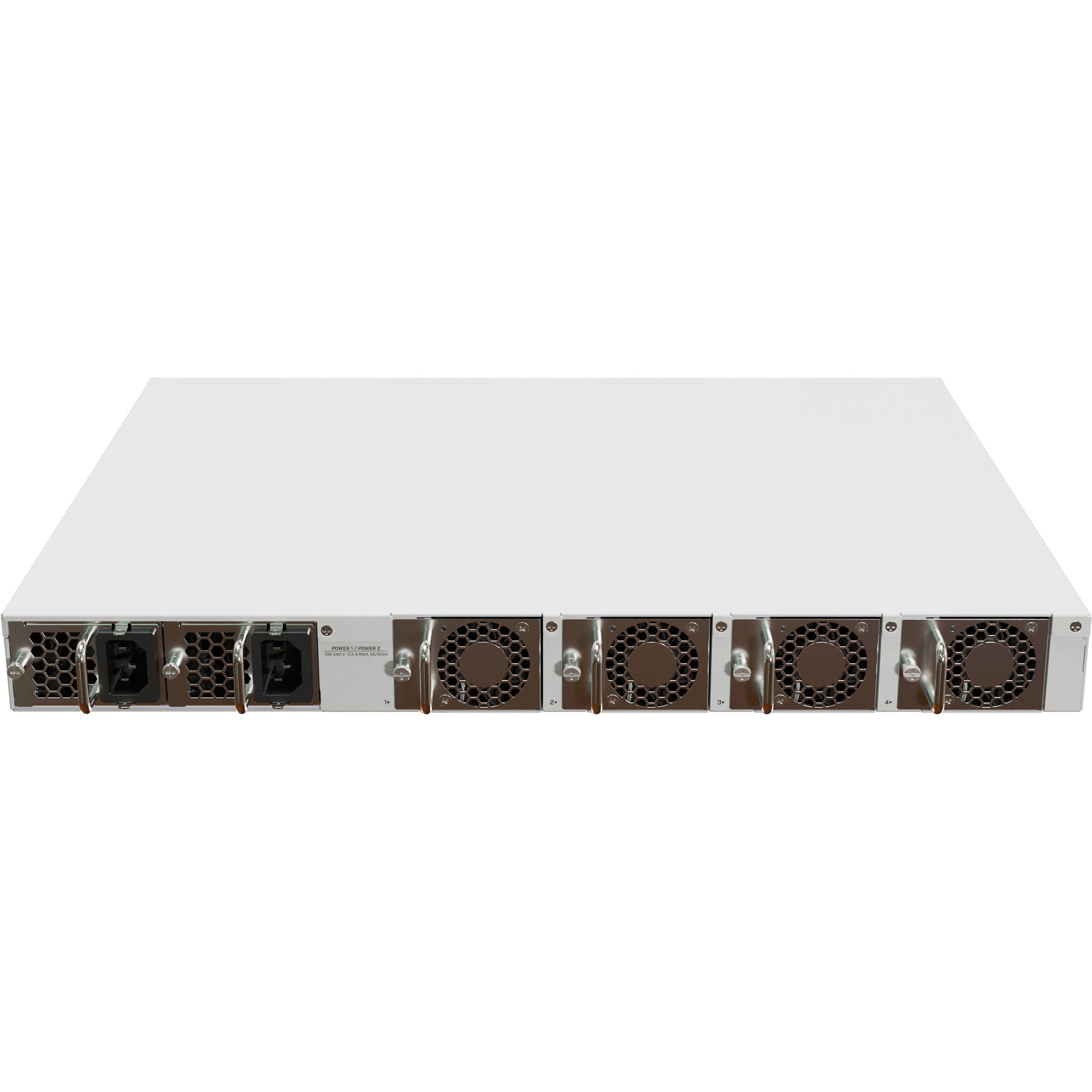 Switch de Red MikroTik CRS520-4XS-16XQ-RM 16-Port 100G QSFP28 / 4-Port 10G SFP28 Managed Network Switch - vista trasera
