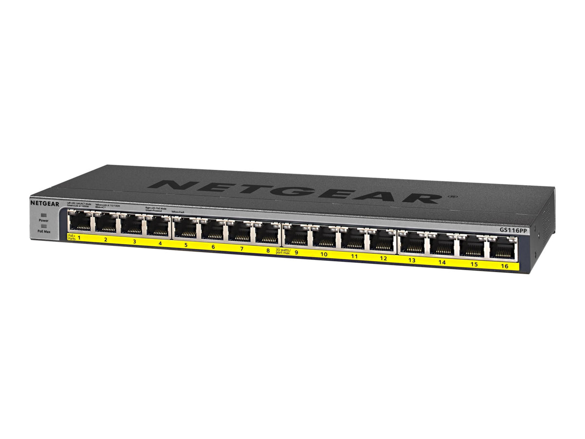Switch de Red Netgear 16-Port 183W PoE/PoE+ Gigabit Ethernet Unmanaged Switch - vista 2