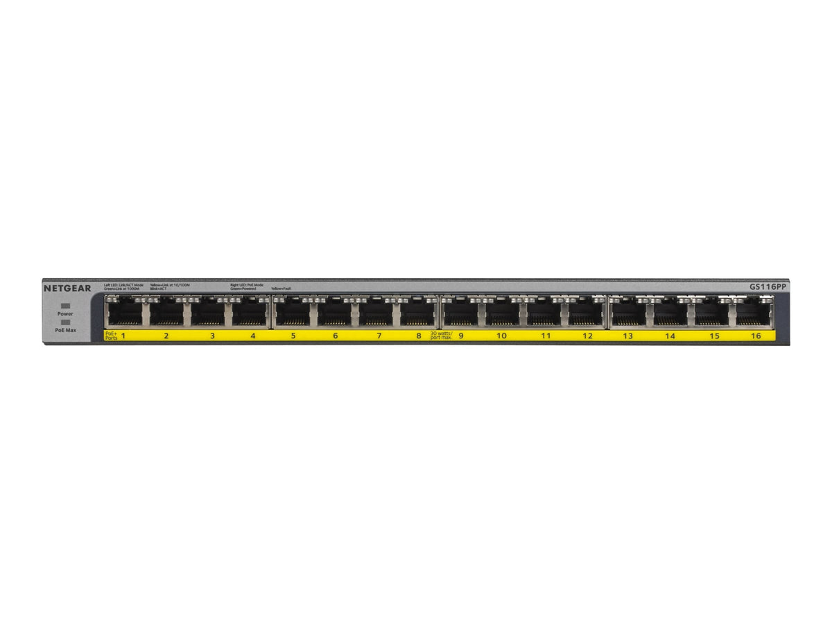 Switch de Red Netgear 16-Port 183W PoE/PoE+ Gigabit Ethernet Unmanaged Switch - vista 3