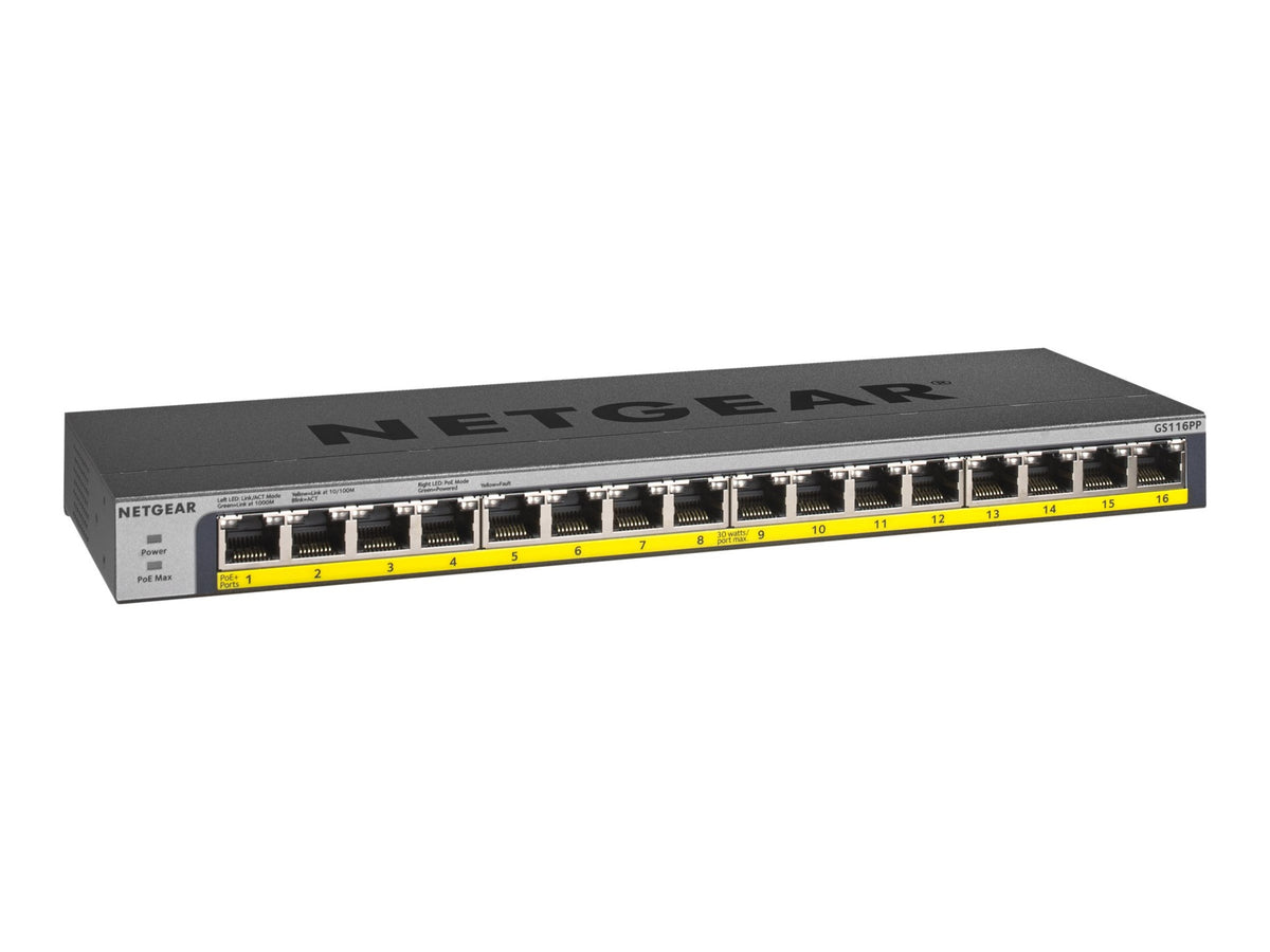 Switch de Red Netgear 16-Port 183W PoE/PoE+ Gigabit Ethernet Unmanaged Switch - vista 4
