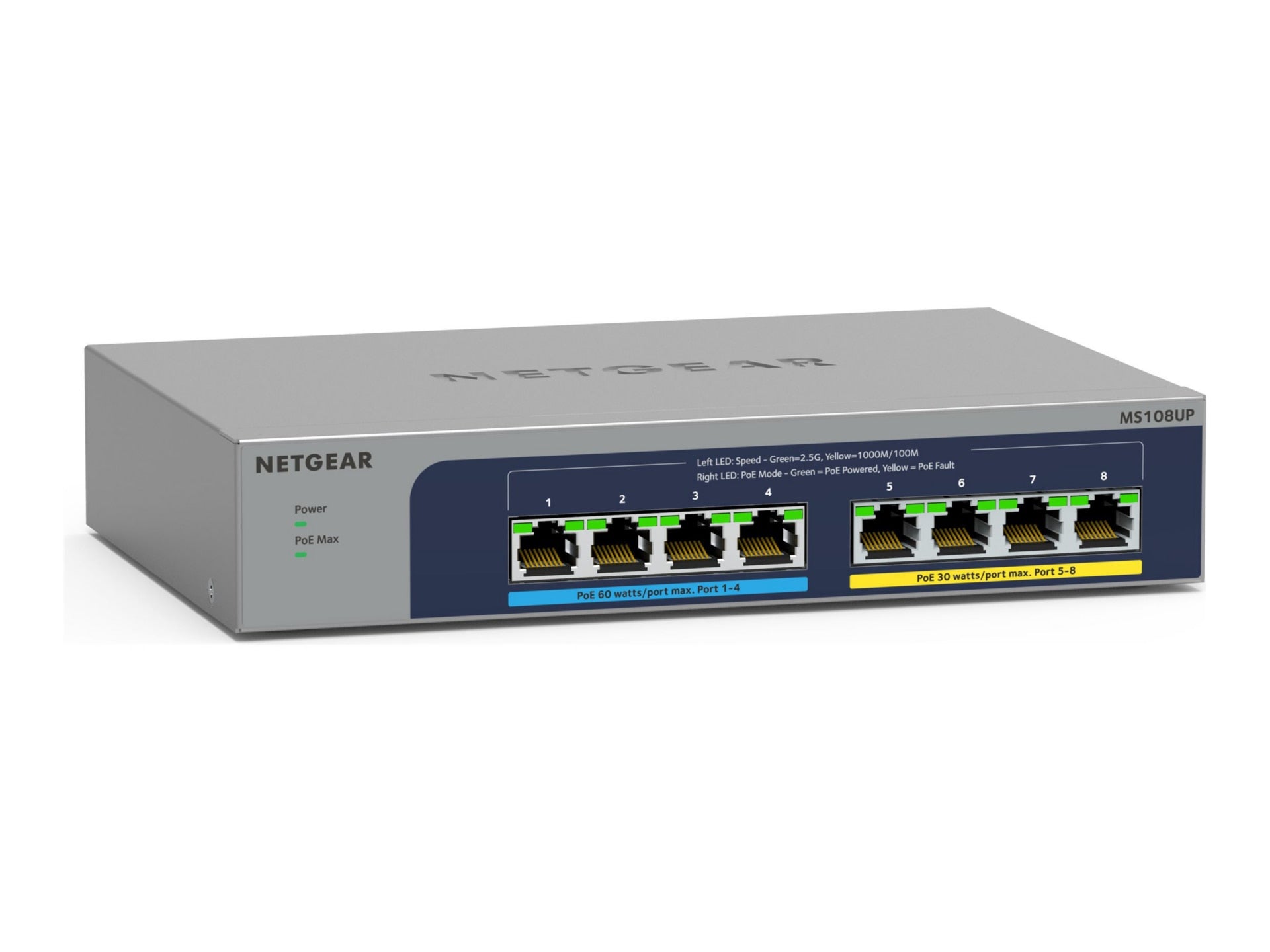 Switch de Red Netgear 8-port Ultra60 PoE++ Multi-Gigabit (2.5G) Ethernet Plus Switch - vista 3