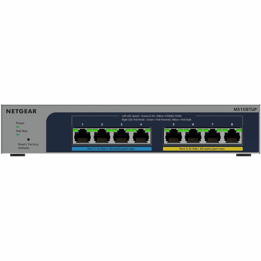 Switch de Red Netgear 8-port Ultra60 PoE++ Multi-Gigabit (2.5G) Ethernet Smart Switch - vista 1
