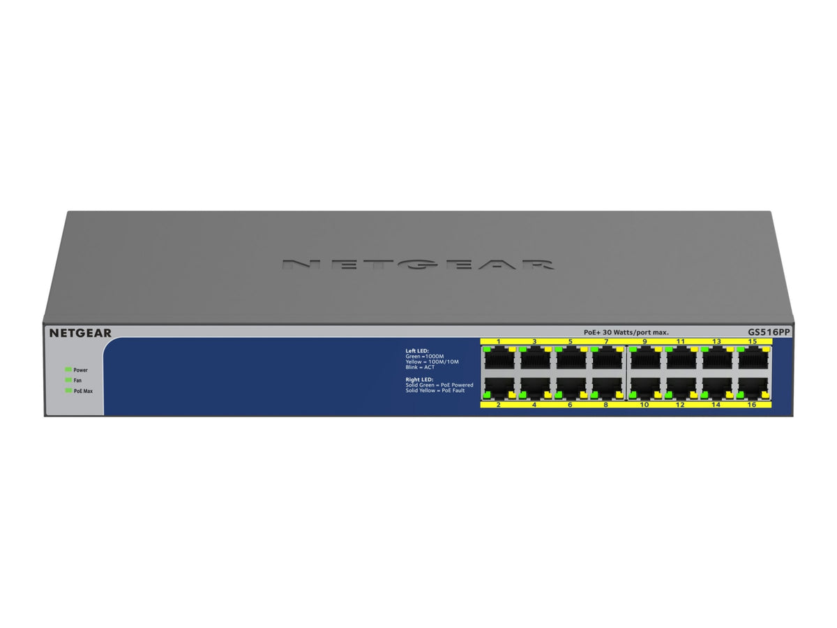 Switch de Red Netgear GS516PP Ethernet Switch - vista 3