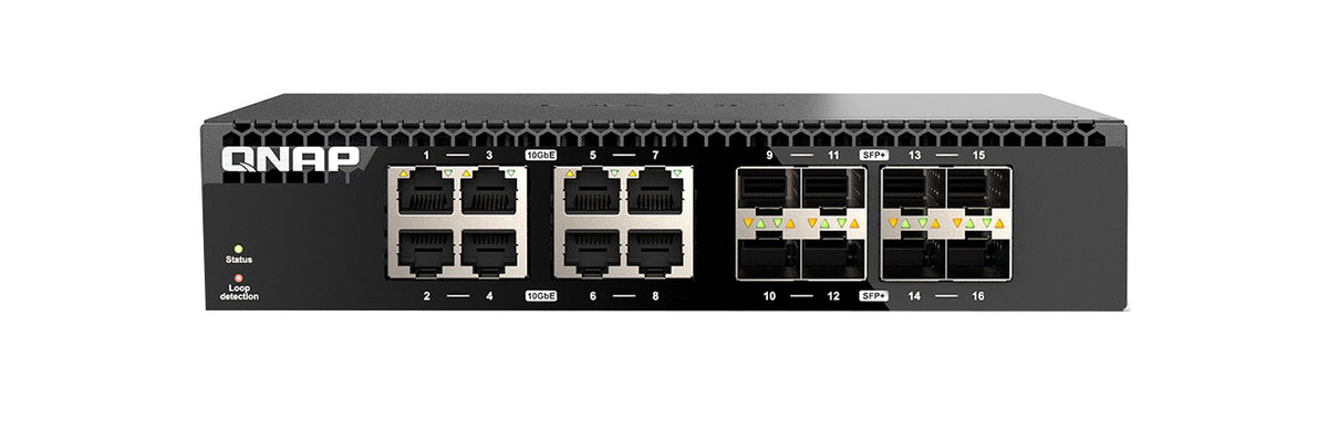 Switch de Red QNAP QSW 16 Port 10GbE Half-Width Rackmount Switch - vista 2