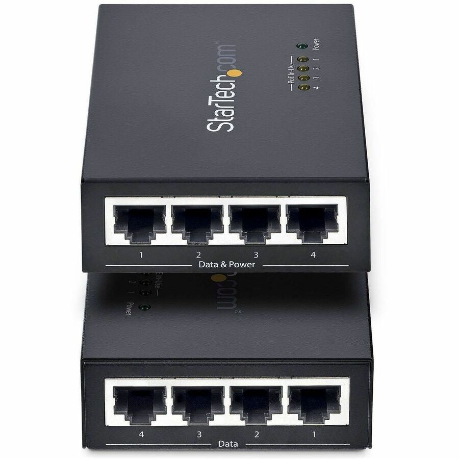 Switch de Red StarTech.com StarTech 4-Port Gigabit Midspan - vista 3