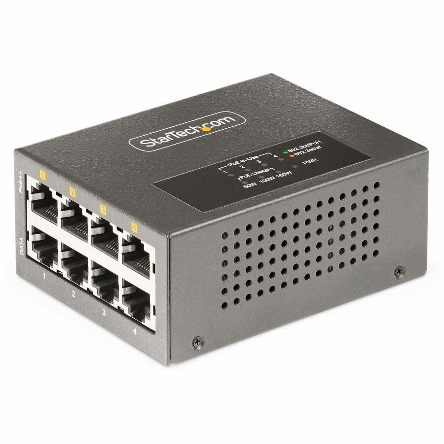 Switch de Red StarTech.com StarTech 4-Port Multi-Gigabit PoE++ Injector - vista 1
