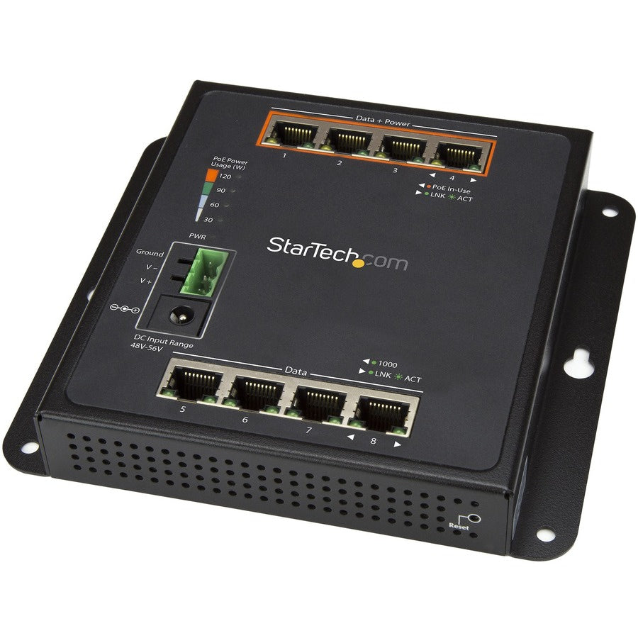 Switch de Red StarTech.com StarTech Industrial 8 Port Gigabit PoE Switch - vista 1