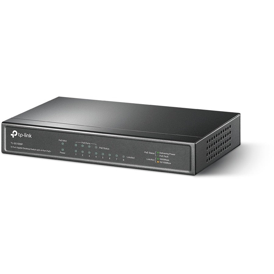 Switch de Red TP-Link 8 Port Gigabit Switch (TL-SG1008P) w/4 PoE+ Ports 64W Plug & Play - vista 7
