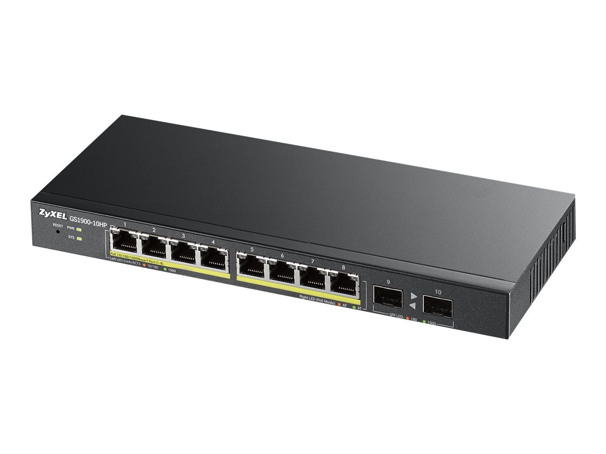 Switch de Red Zyxel GS1900-10HP - vista 1