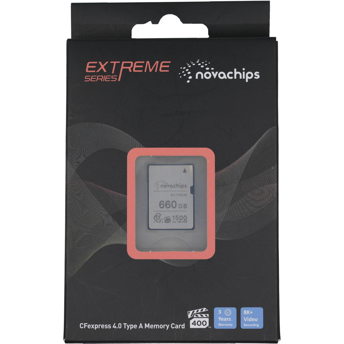 Tarjeta CFexpress Type A Novachips 660GB Extreme Serie CFexpress 4.0 Type A - vista frontal