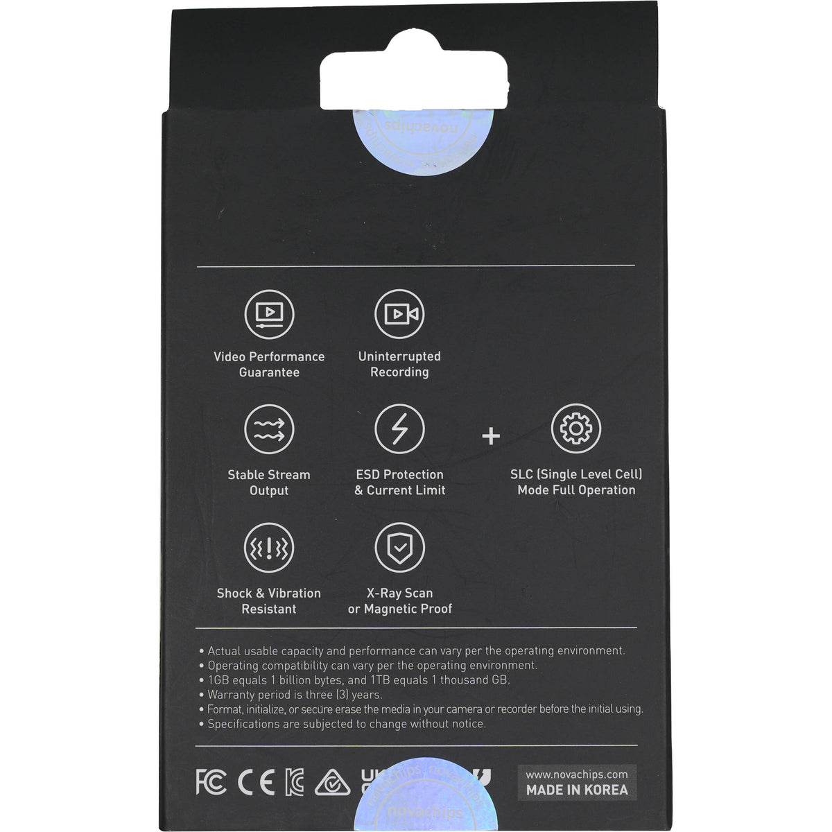 Tarjeta CFexpress Type A Novachips 660GB Extreme Serie CFexpress 4.0 Type A - vista trasera