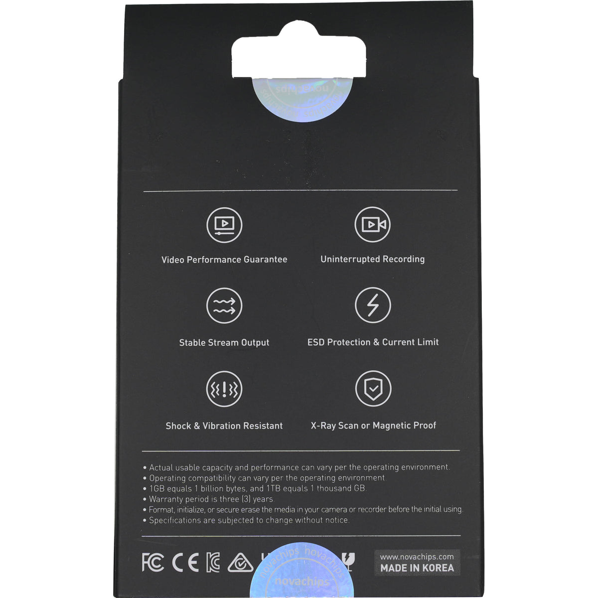 Tarjeta CFexpress Type A Novachips 800GB Express Serie CFexpress 4.0 Type A - vista trasera