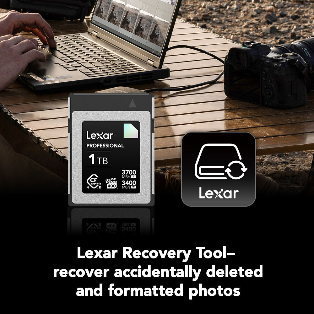 Tarjeta CFexpress Type B Lexar 1TB Professional DIAMOND CFexpress 4.0 Type B - contenido de la caja