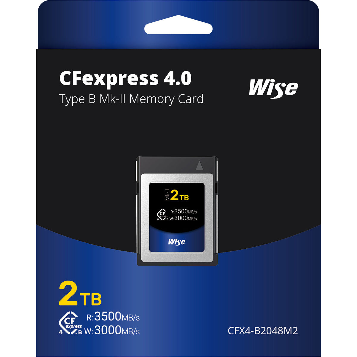 Tarjeta CFexpress Type B Wise Advanced 2TB CFexpress 4.0 Type B Mark II - vista frontal