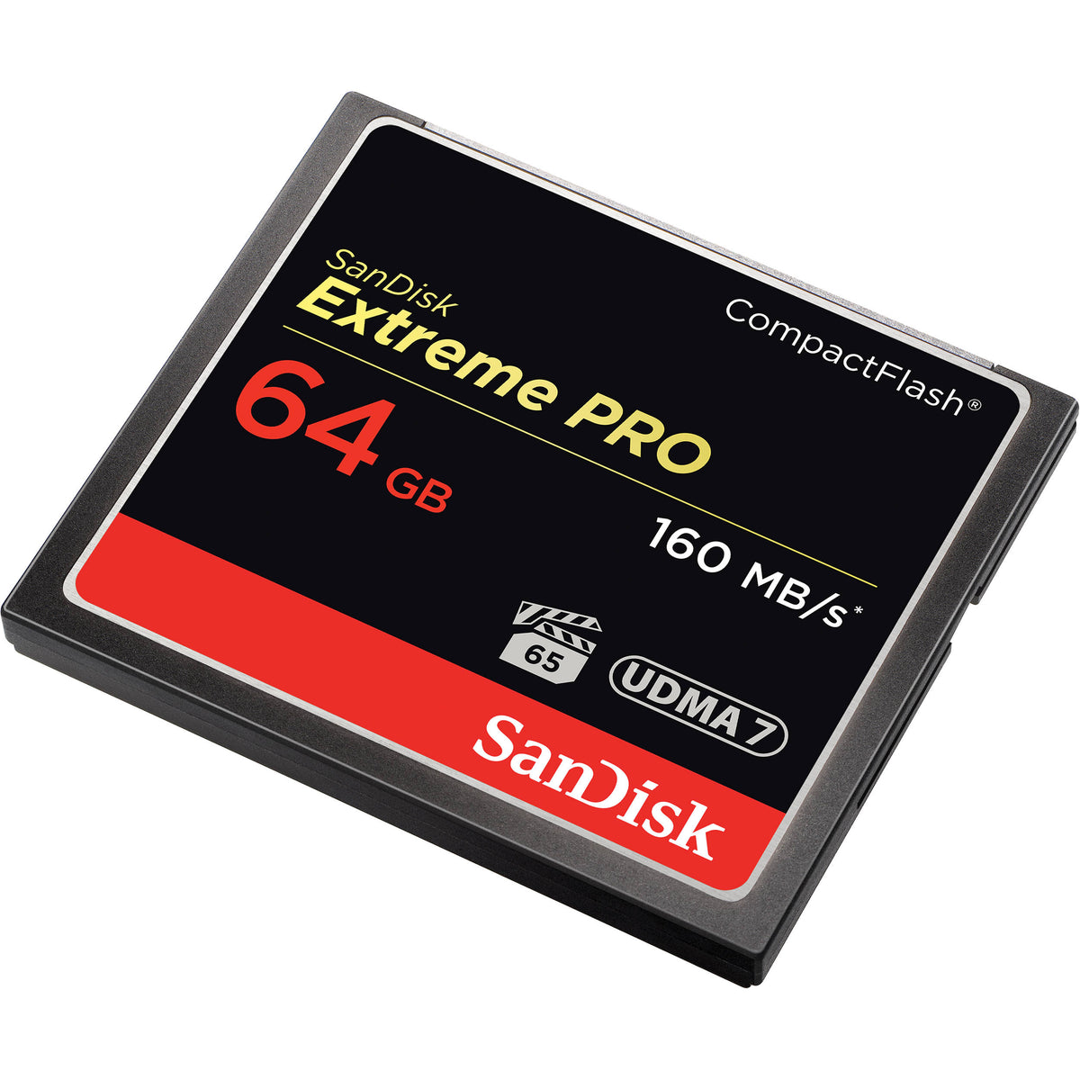 Tarjeta de memoria SanDisk 64GB Extreme Pro CompactFlash (160MB/s) - vista frontal
