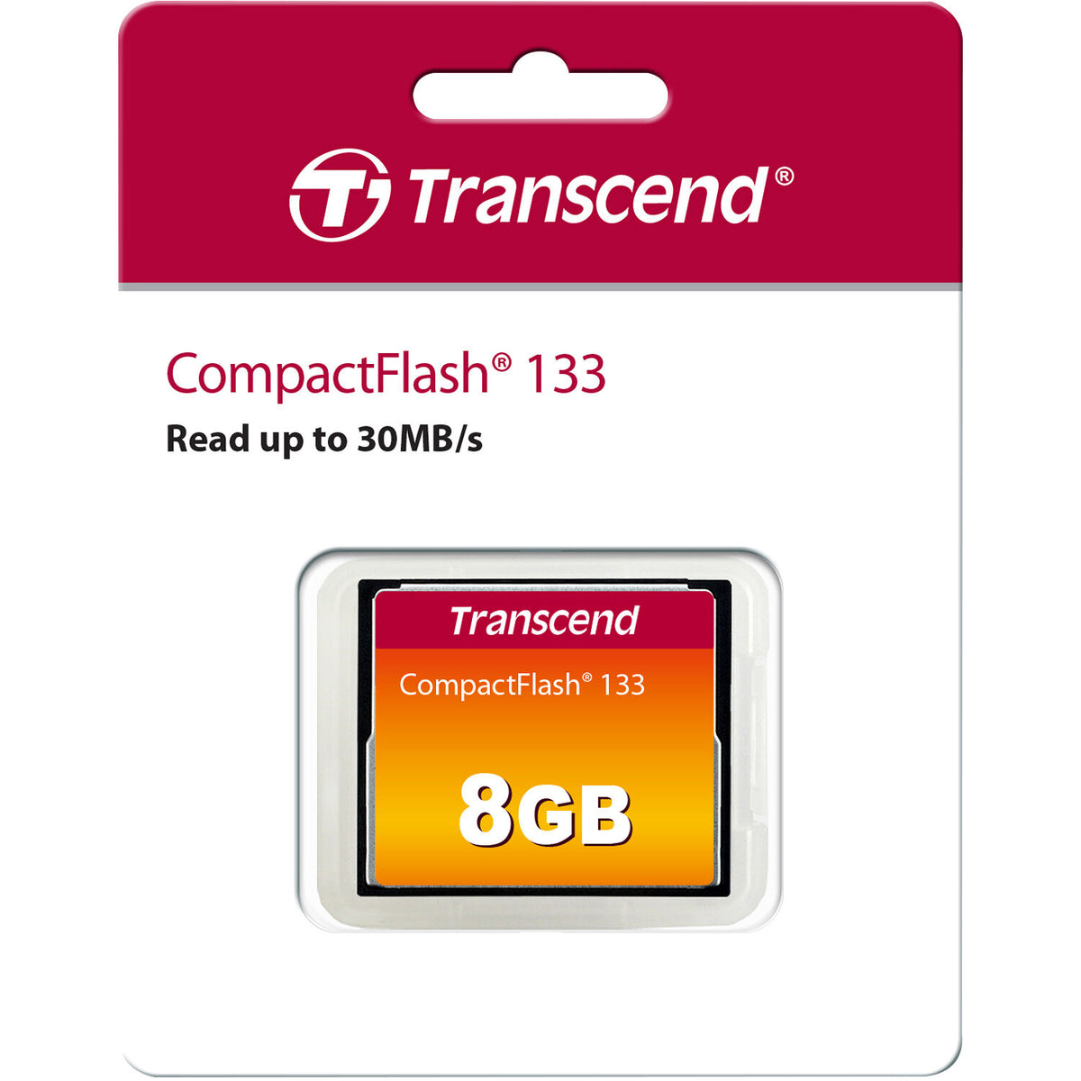 Tarjeta de memoria Transcend 8GB 133 UDMA 4 CompactFlash - vista frontal