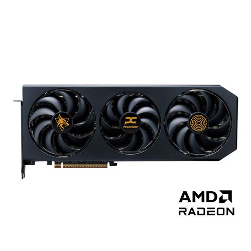 Tarjeta de Video PowerColor AMD Radeon RX 9070 XT Hellhound Resonance Edition OC 16GB — vista frontal