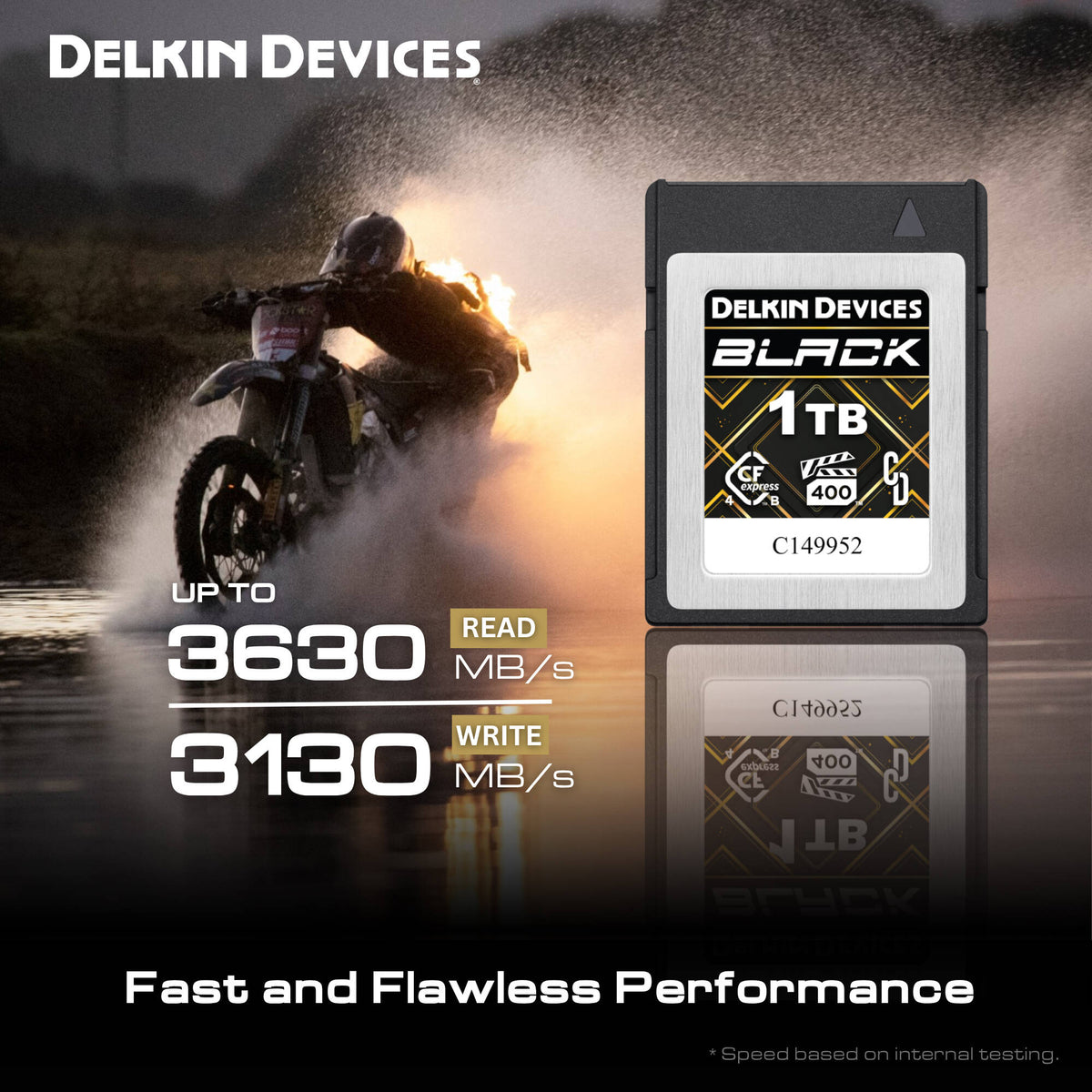 Tarjeta Delkin Devices 1TB BLACK CFexpress Type B 4.0 - vista lateral